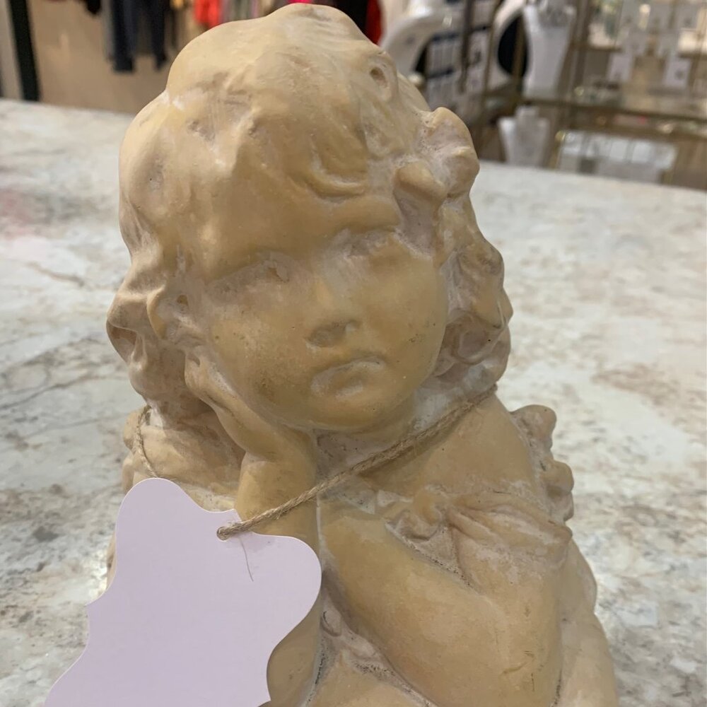 Vintage Bust of Girl on Pillow
